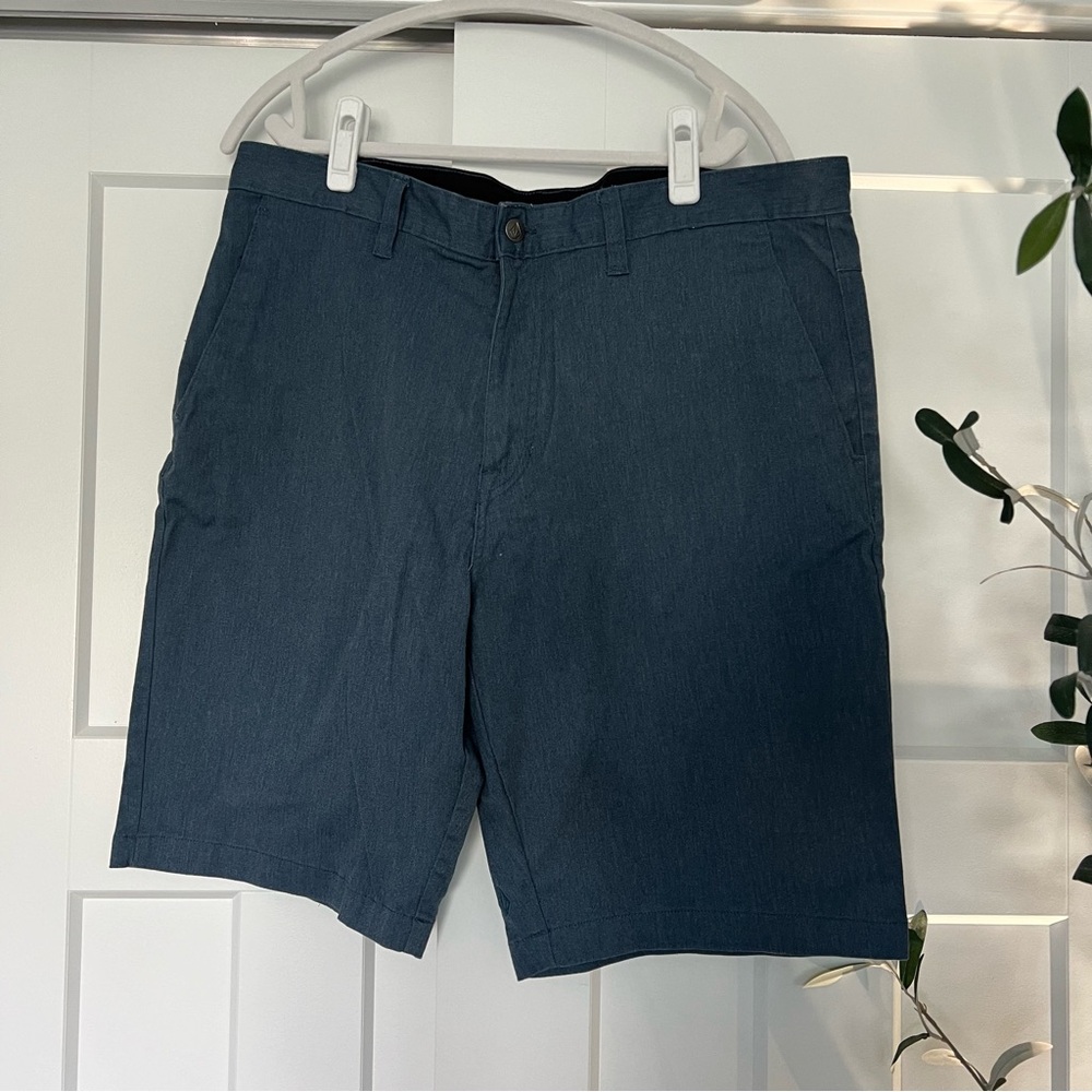 Volcom Blue Flat Front Shorts Classic Design